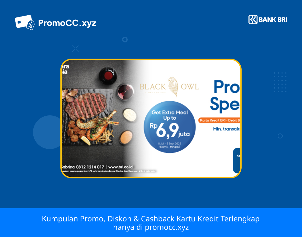 Promo Kartu Kredit BRI Belanja: Diskon 30% di Black Owl - Bank Rakyat Indonesia - Black Owl